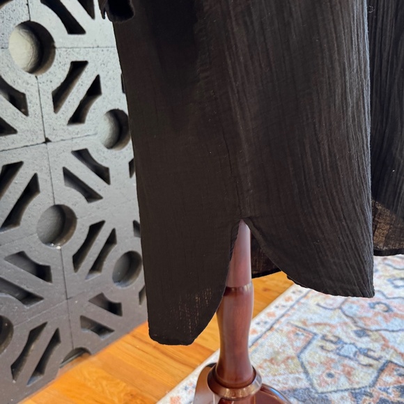 EILEEN FISHER | Organic Cotton Button-Front Long Tunic Shirt Dress - Picture 5 of 6